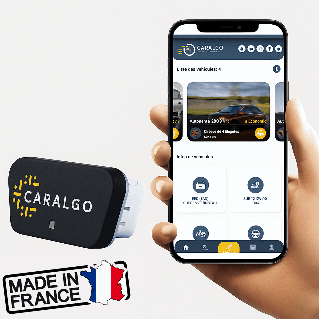 Dongle CarAlgo et application mobile, fabriqué en France